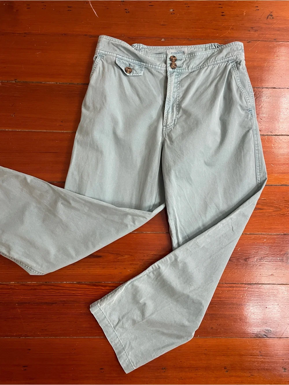 Sundance Journey 100% Cotton Lake Blue Trouser Pants Sz 8P 💚🎀